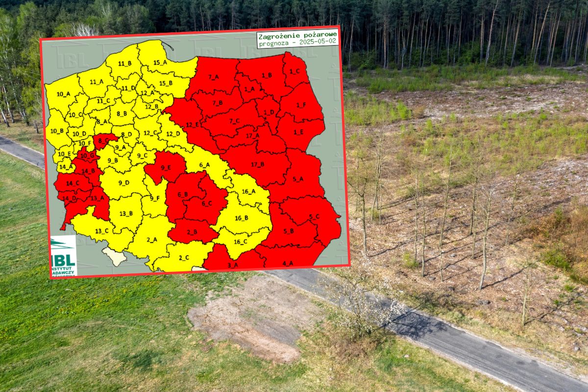Mapa zagrożenia pożarowego (2 maja 2025)