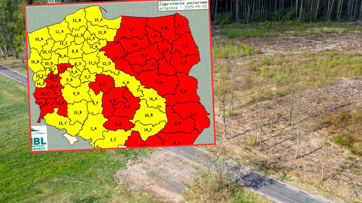 Mapa zagrożenia pożarowego (2 maja 2025)
