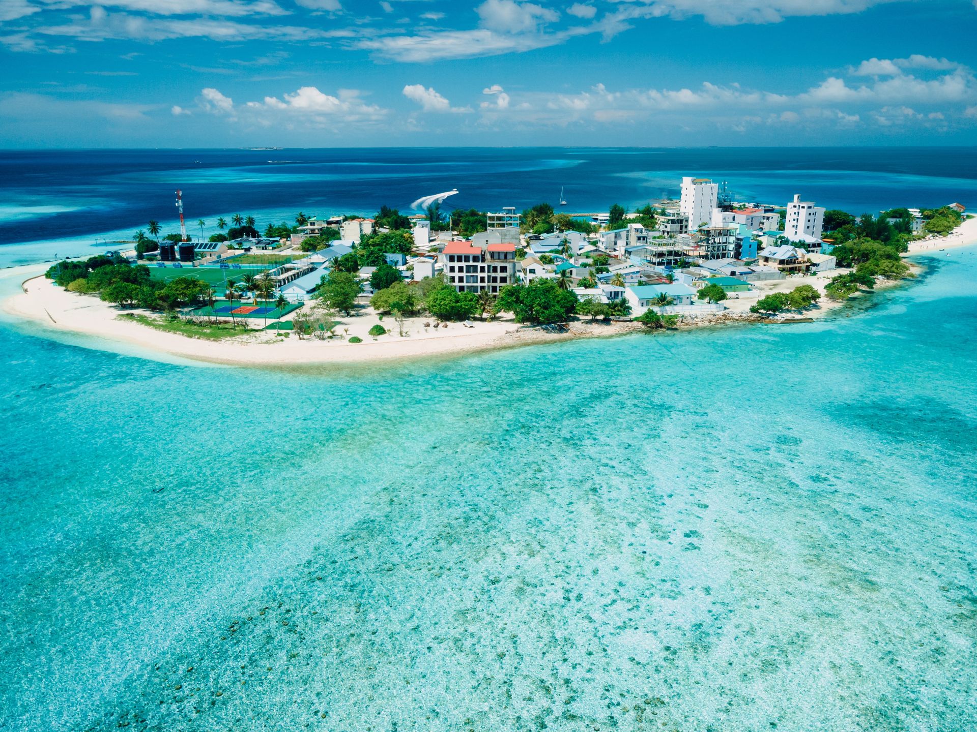 Wyspa Gulhi z lotu ptaka