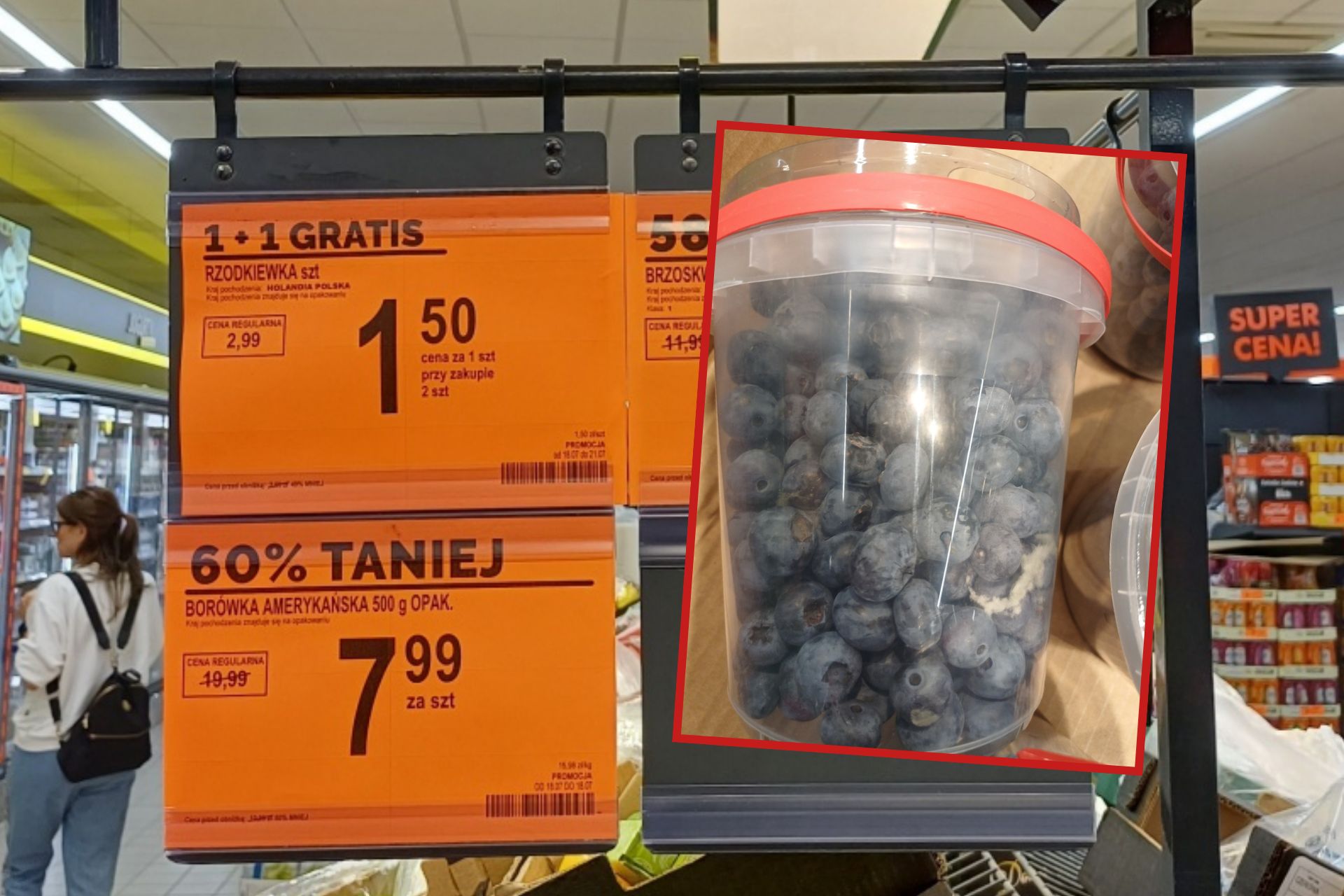 Schimmelige Blaubeeren in Biedronka.  Die Kunden kommen aus ganz Polen