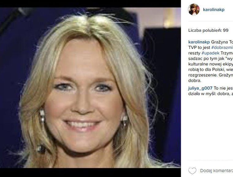 Karolina Korwin-Piotrowska o odejściu Grażyny Torbickiej z TVP