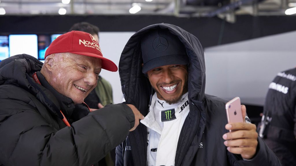 Materiały prasowe / Mercedes AMG Petronas F1 / Na zdjęciu: Niki Lauda i Lewis Hamilton