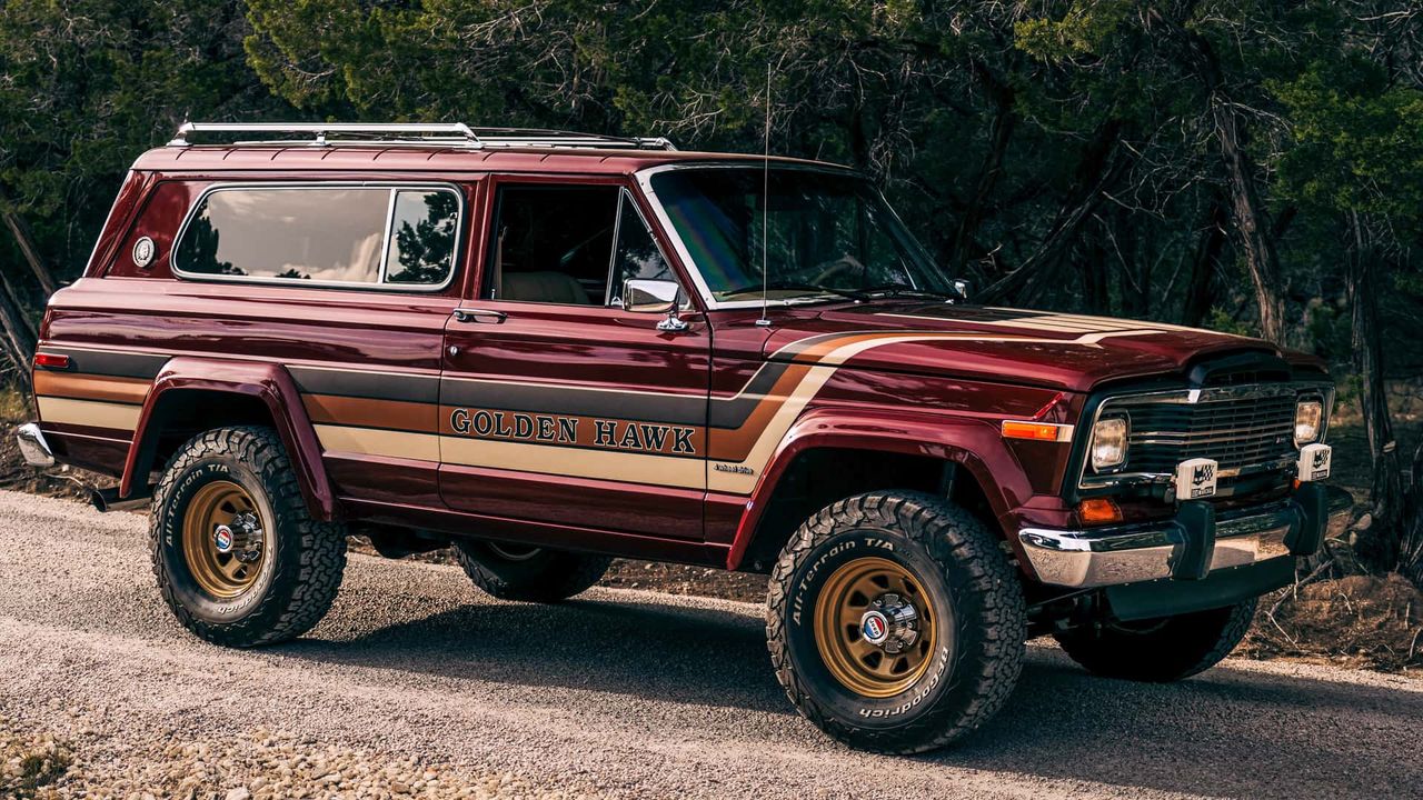Vintage Jeep Cherokee resto-mod enchants with unique paint, Levi's upholstery, and a hefty $195,000 price tag