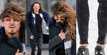 Michał Szpak spaceruje po śniegu z gołymi kostkami (ZDJĘCIA)