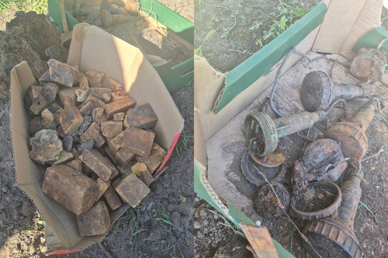 74 sztuki materiału wybuchowego i miny. Odkryli arsenał z czasów wojny
