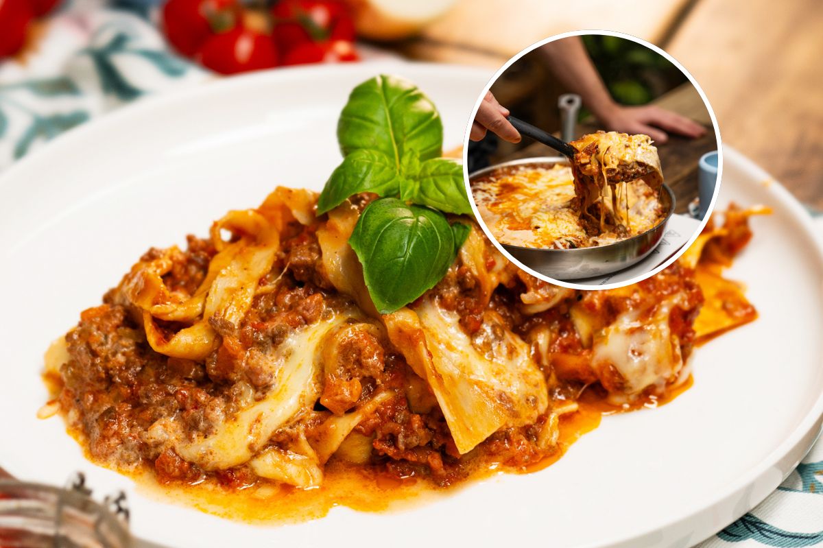 Zamiast w piekarniku, zrób lazanię na patelni. Bez układania warstw i całej masy garnków