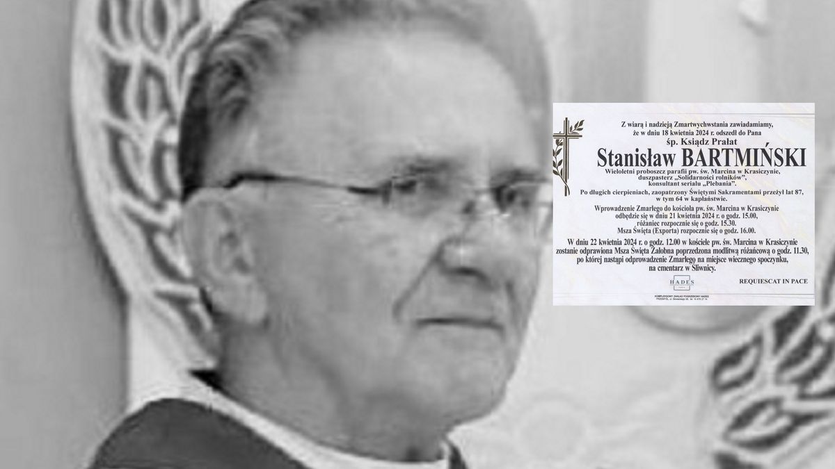Zmarł ksiądz Stanisław Bartmiński.