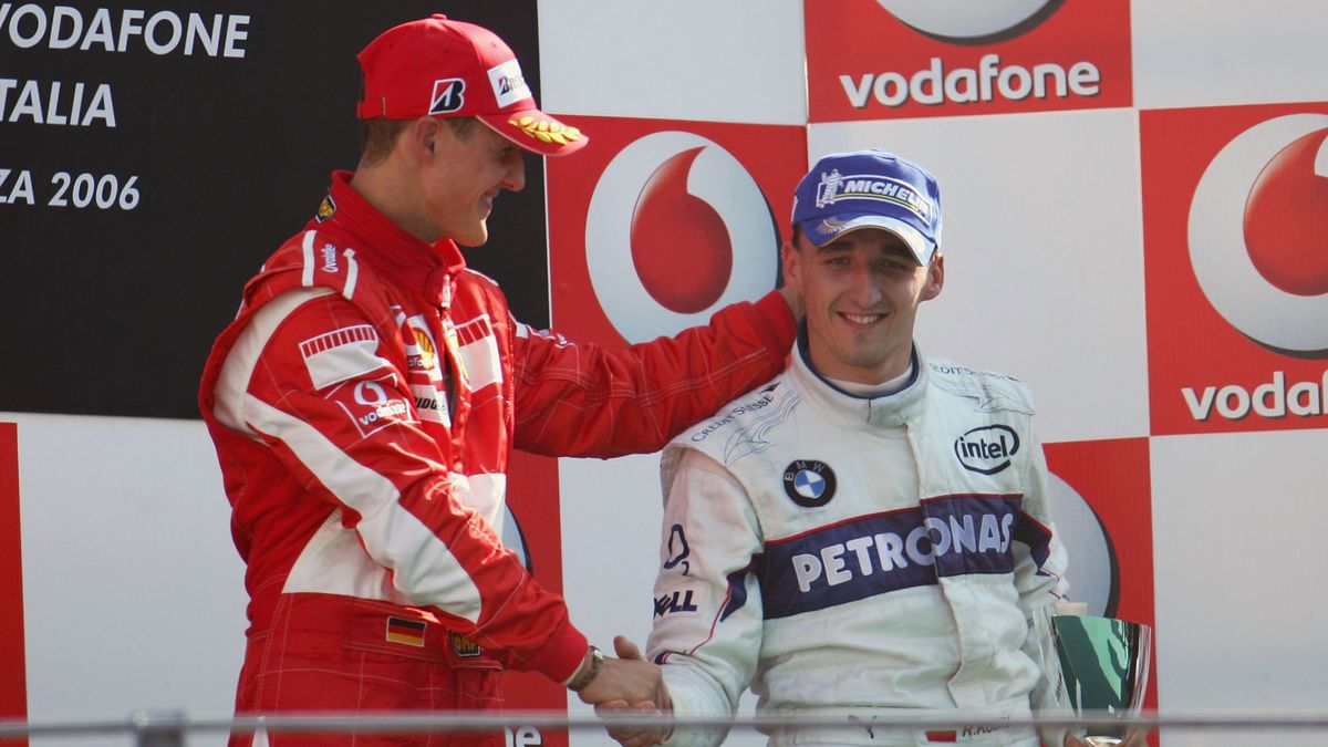 Getty Images / Vladimir Rys / Na zdjęciu: Michael Schumacher i Robert Kubica