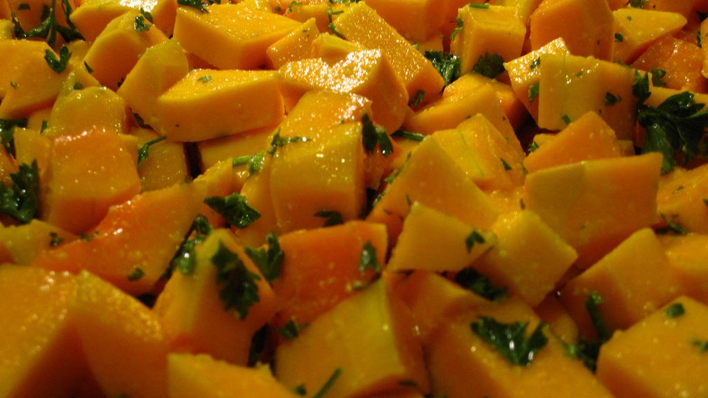 Mrożona dynia ozdobna gotowana z dodatkiem soli, odsączona