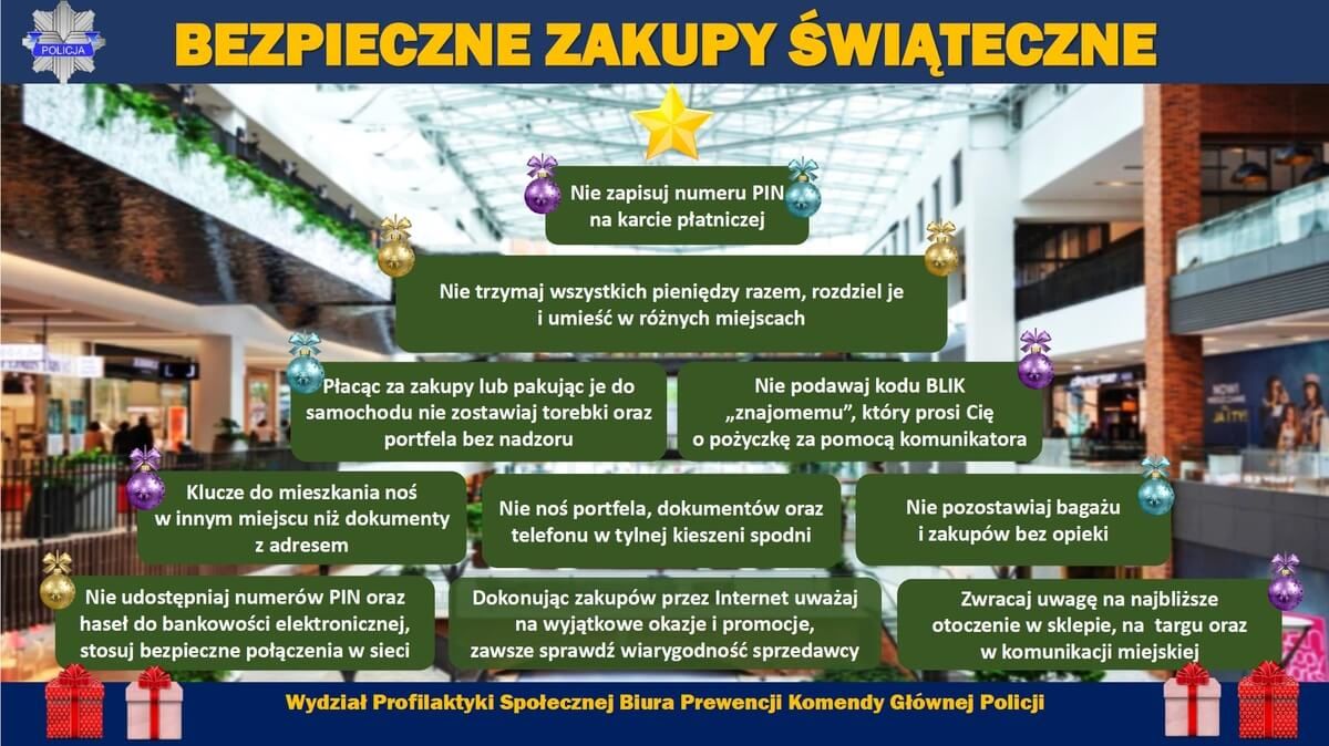 grafika bezpieczene zakupy świąteczne