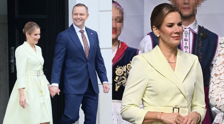 Marta Nawrocka podczas prezydenckich dożynek