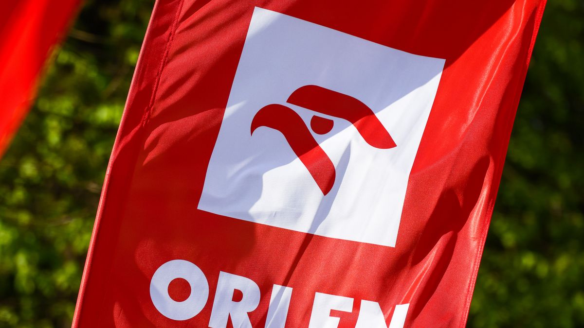 Orlen Oil company logo is pictured in Wieliczka, Poland on April 12, 2024. (Photo by Beata Zawrzel/NurPhoto via Getty Images)