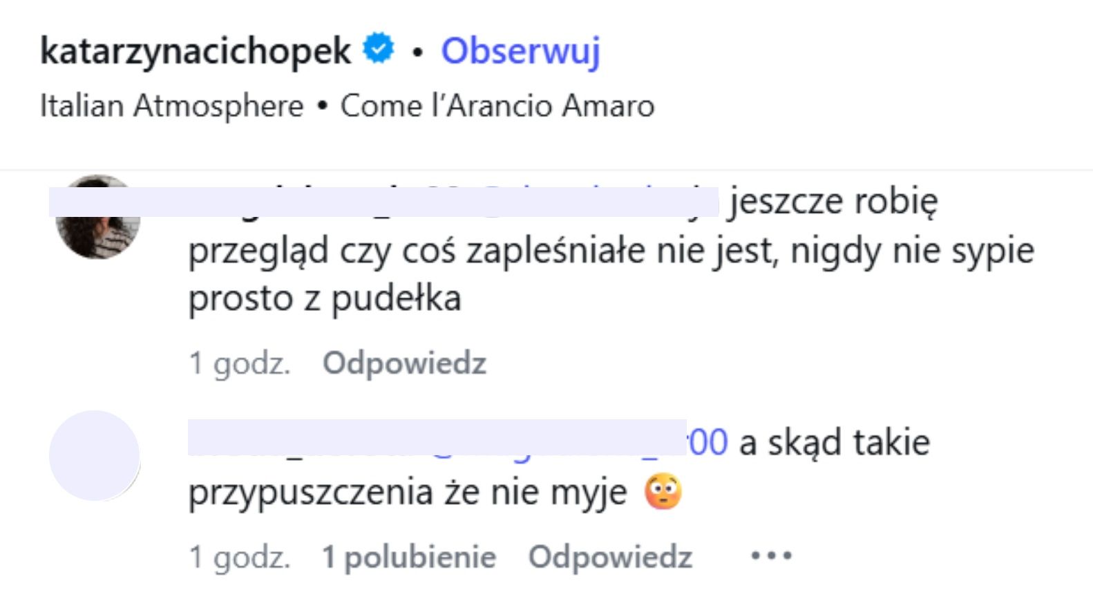 Kłótnia pod postem Katarzyny Cichopek