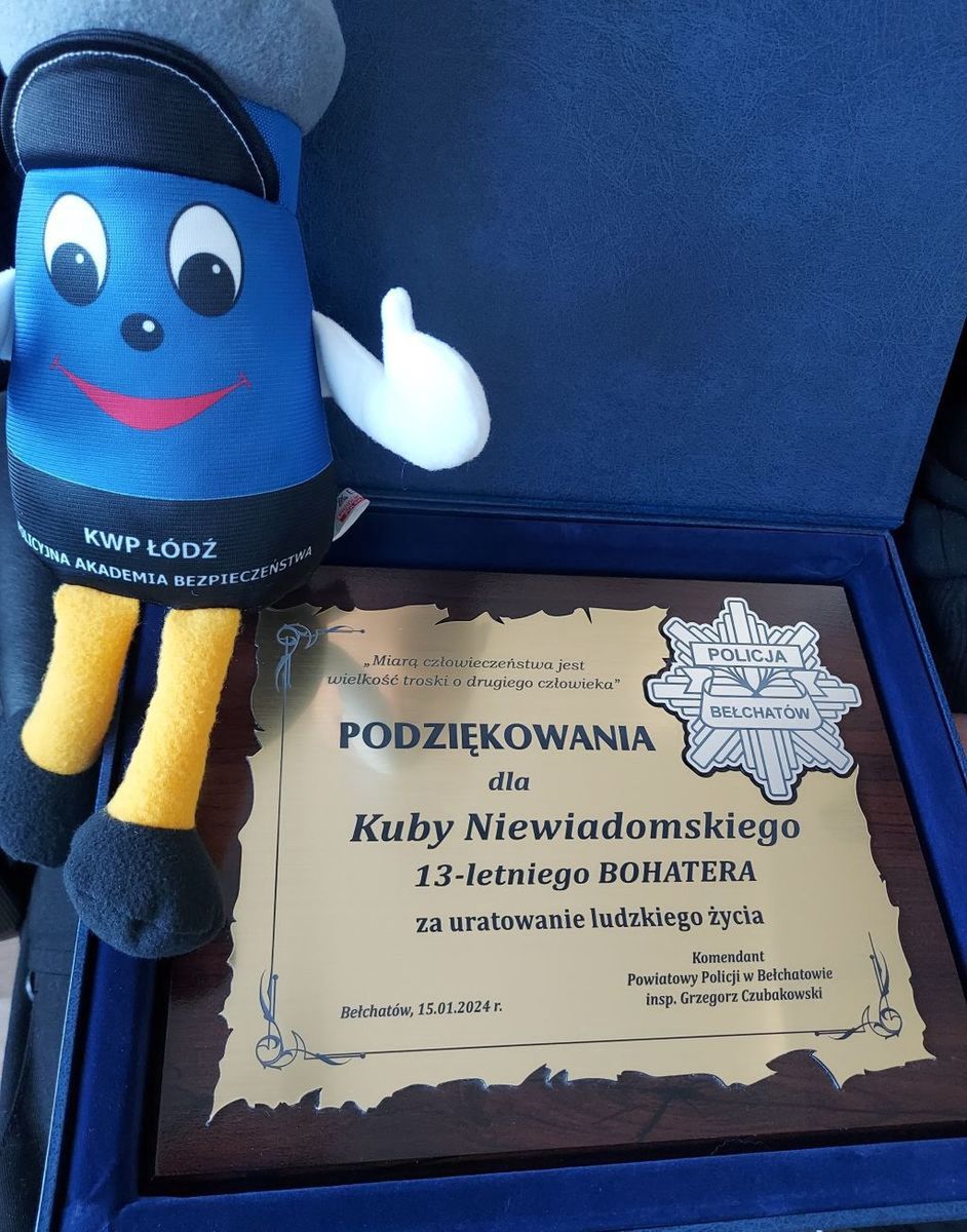 Tabliczka z podziękowaniami dla Kuby 