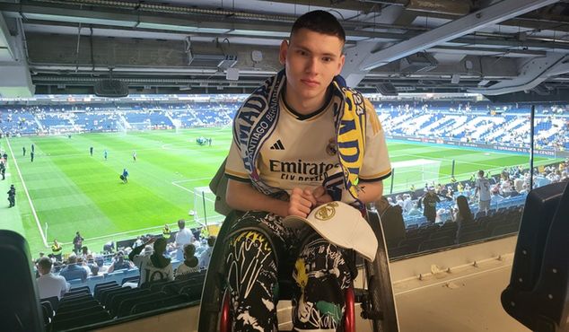 Paweł podczas meczu Real Madryt - Cadiz / fot. archiwum prywatne