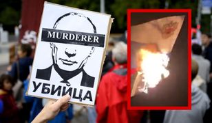 Płonący portret Putina. "Wiedzą, że są kamikadze"