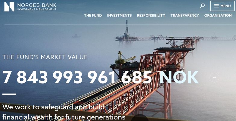 Norweski fundusz emerytalny ma aktywa warte ponad 7,8 bln koron, tzn. że przekroczył okrągły bilion dolarów.