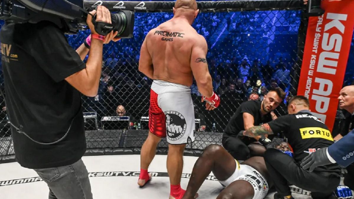 Mariusz Pudzianowski po znokautowaniu Serigne'a Ousmane Dii 