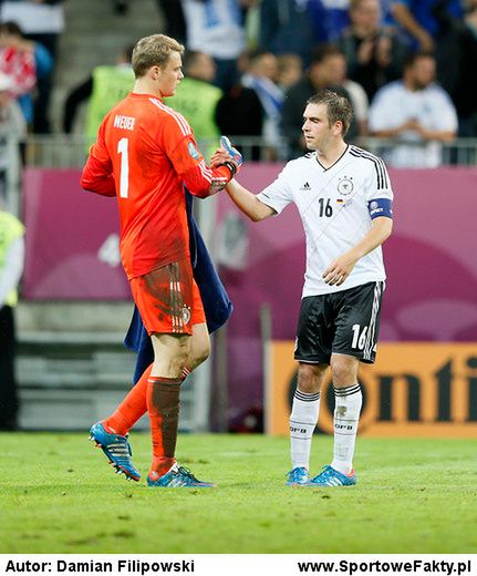 Manuel Neuer z kapitanem reprezentacji Niemiec Philippem Lahmem