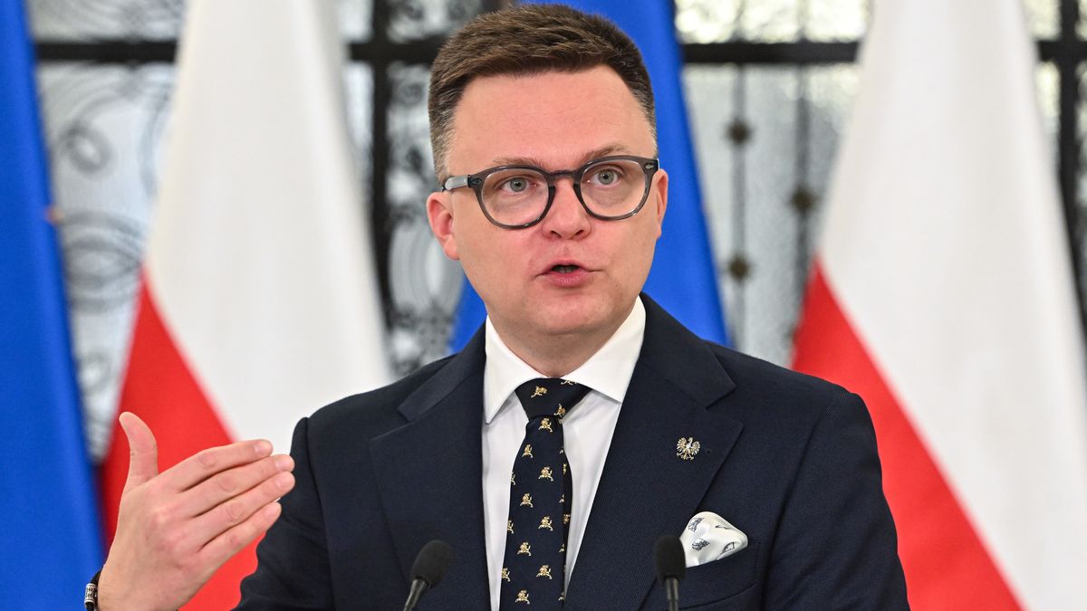 Szymon Ho�ownia
Warszawa, 25.09.2024. Marsza�ek Sejmu Szymon Ho�ownia podczas konferencji prasowej przed rozpocz�ciem posiedzenia izby w Warszawie, 25 bm. (amb) PAP/Radek Pietruszka
Radek Pietruszka
briefing prasowy, konferencja prasowa, polityk, polityka, pose�, Sejm
