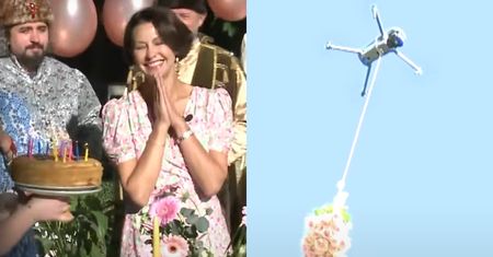 Anna Popek świętuje urodziny NA BOGATO w TV Republika: tort, "Sto lat" i kwiaty dostarczone przez DRONA (FOTO)