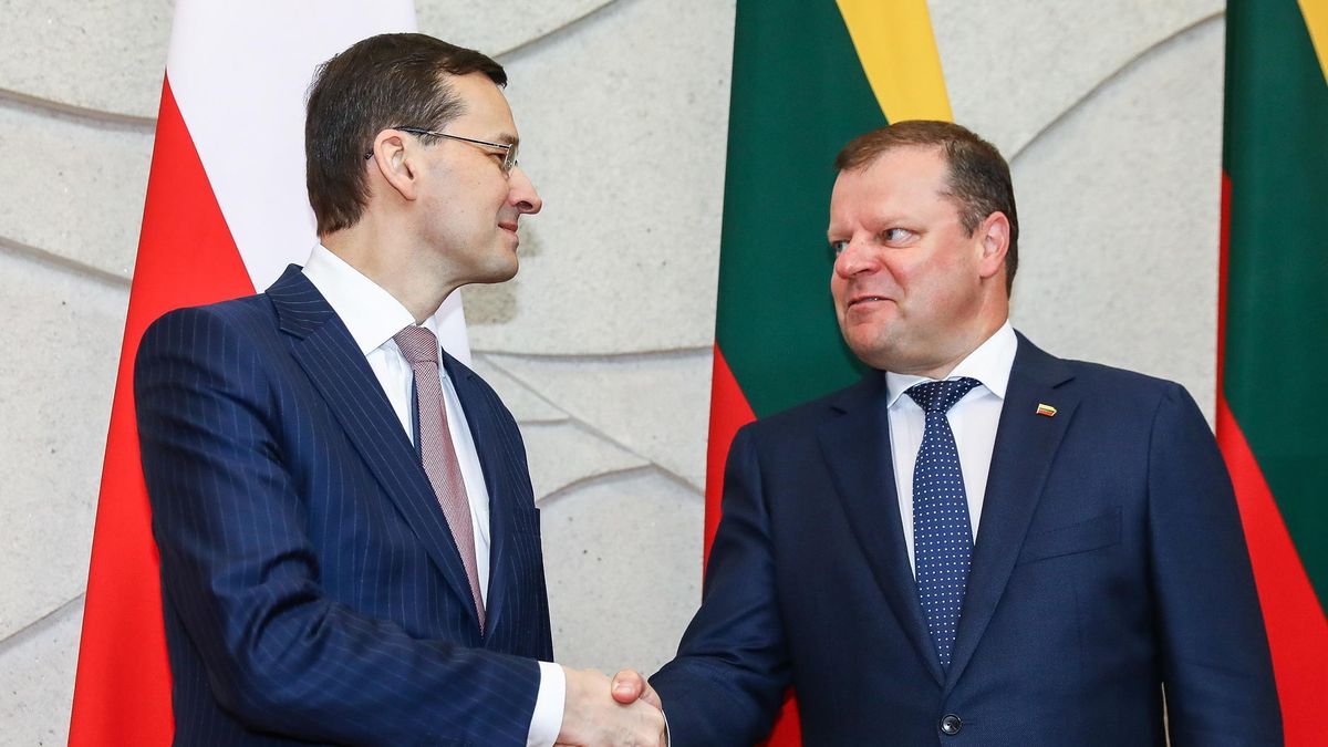 Mateusz Morawiecki i premier Litwy Saulius Skvernelis