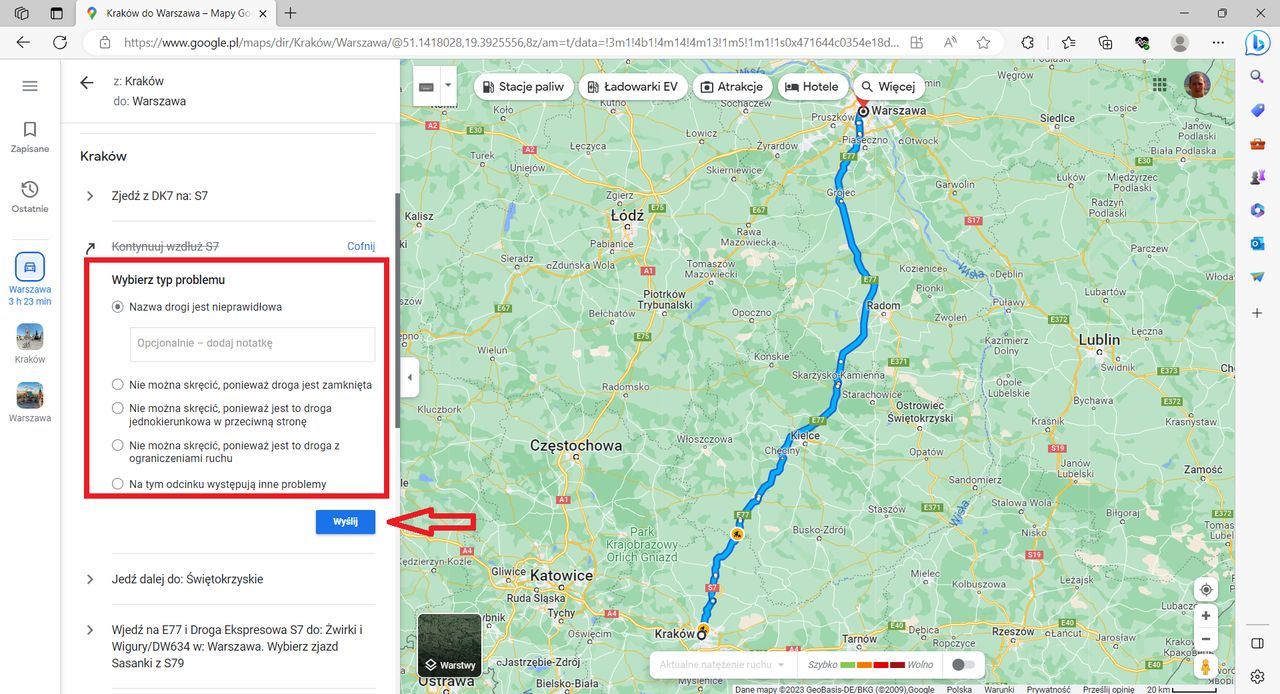 Google Maps - jak zgłosić błąd na mapie?