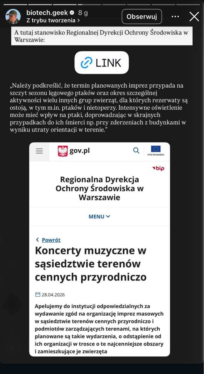 Biotechnolog Dawid Polak o imprezie w Wilanowie