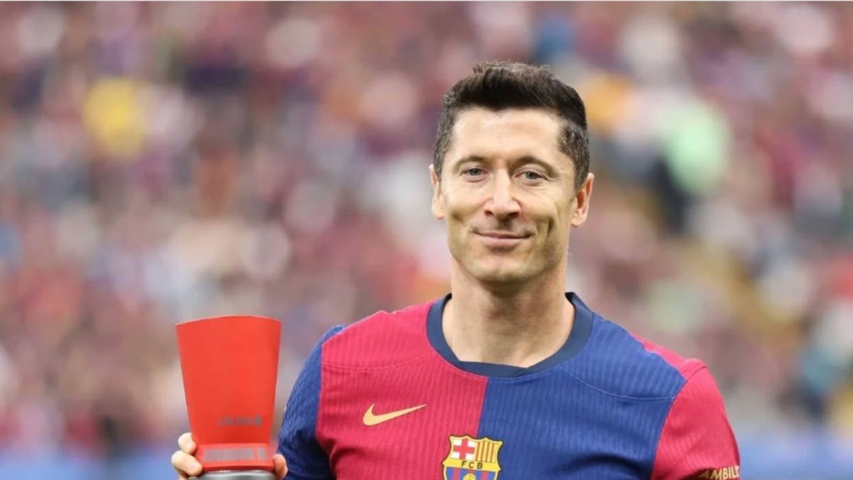 Robert Lewandowski po meczu FC Barcelony