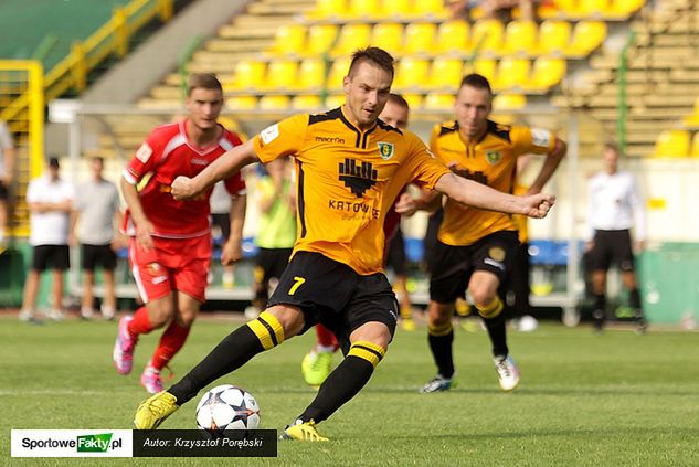 Grzegorz Goncerz zdobył cztery gole dla GKS-u Katowice w meczu z MKS-em Kluczbork