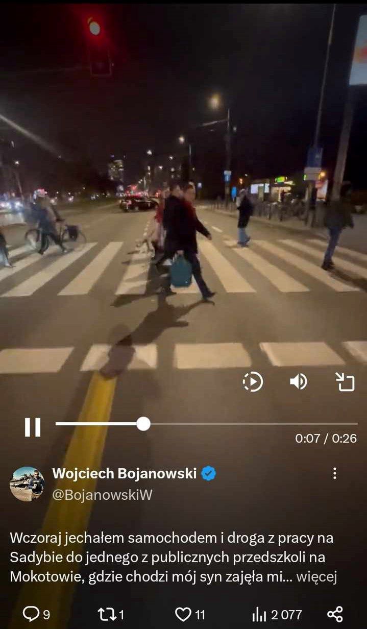 Post Wojciecha Bojanowskiego na X (wcześniej Twitterze)