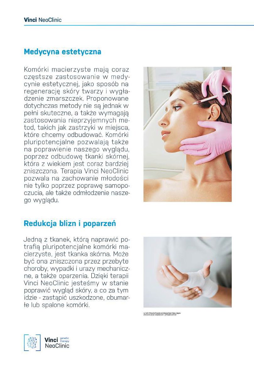 Oto dwie kolejne ulotki firmy Łukasza Mejzy - Vinci NeoClinic. Tym razem są skierowane do osób z problemami neurologicznymi i seniorów