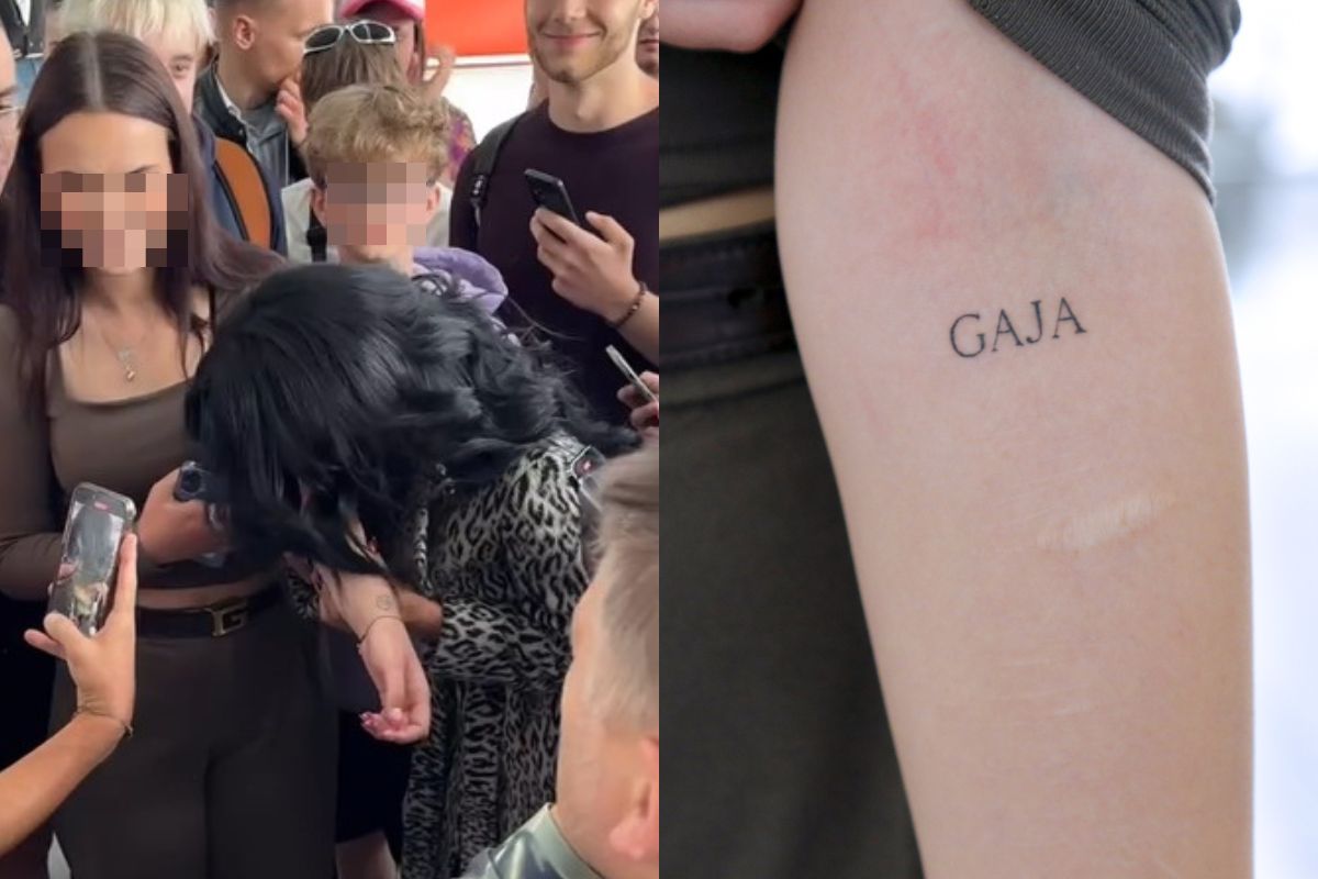 Steczkowska całuje fankę w tatuaż z napisem "Gaja"