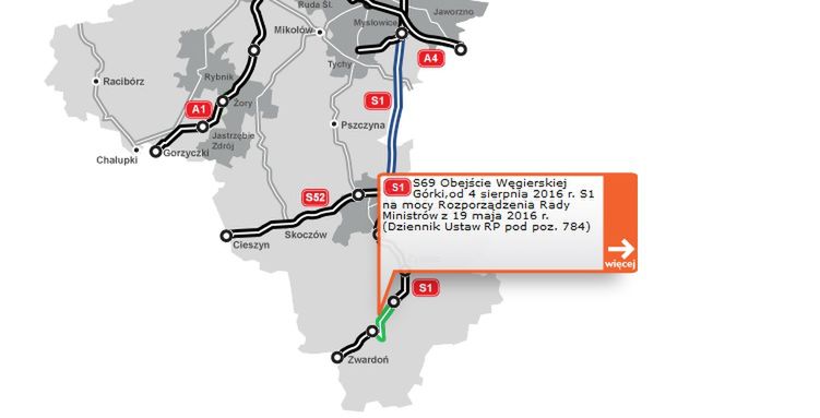 Odcinek ominie Węgierską Górkę