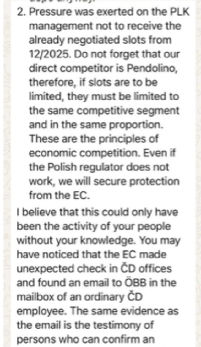 Fragmenty wiadomości przesłanej do prezesa PKP Intercity