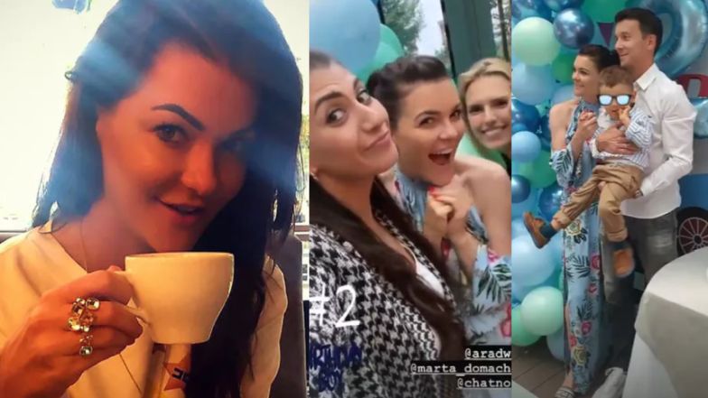 Agnieszka Radwańska na urodzinach synka