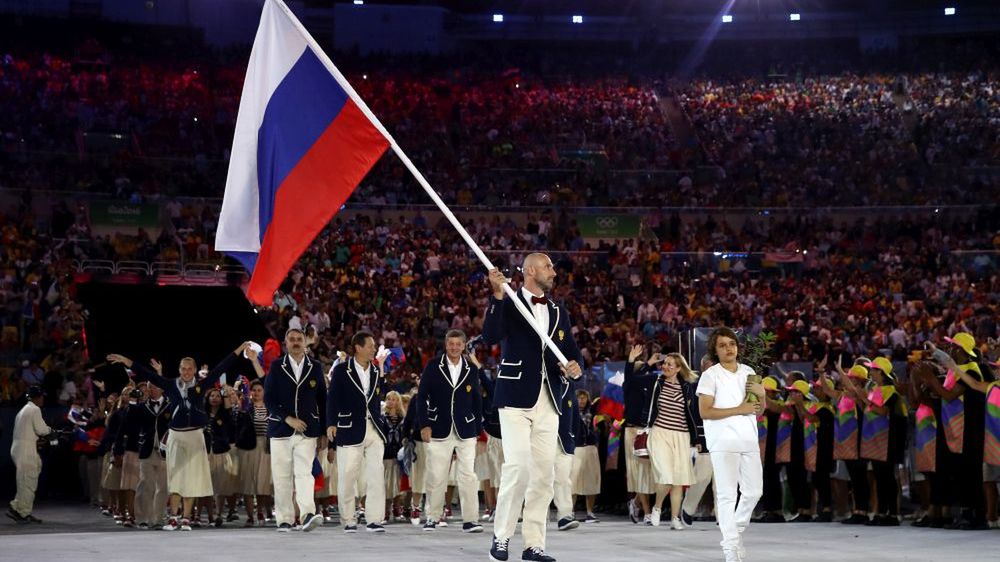 Reprezentacja Rosji podczas ceremonii otwarcia igrzysk w Rio