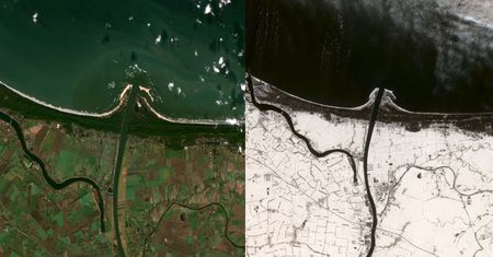 Ujście Wisły. Zimowe zdjęcia z satelity