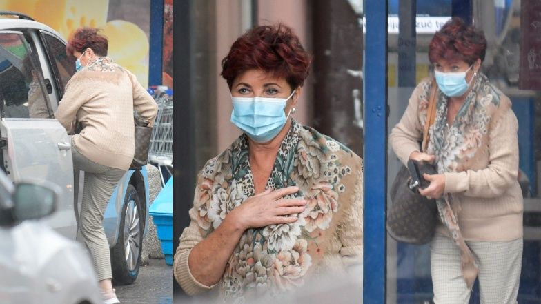 Nieustraszona Jolanta Kwaśniewska i jej torebka za 6 tysięcy wybiegają ze spożywczaka prosto w strugi deszczu (ZDJECIA)