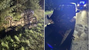 Małopolskie: Auto osobowe uderzyło w nieoświetlony ciągnik rolniczy. Doszło do wypadku
