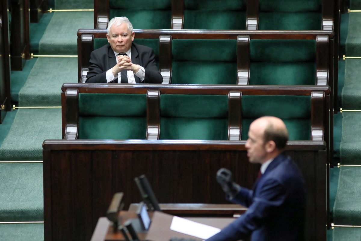 Borys Budka i Jarosław Kaczyński w Sejmie
