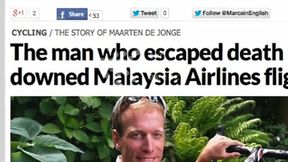 Drugi raz uciekł śmierci. Kolarz w ostatniej chwili zrezygnował z lotu MH17