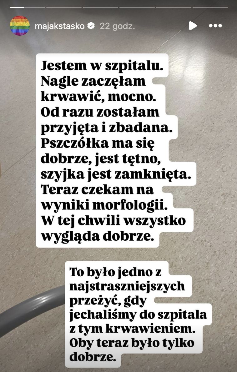 Maja Staśko relacjonowała wizytę w szpitalu