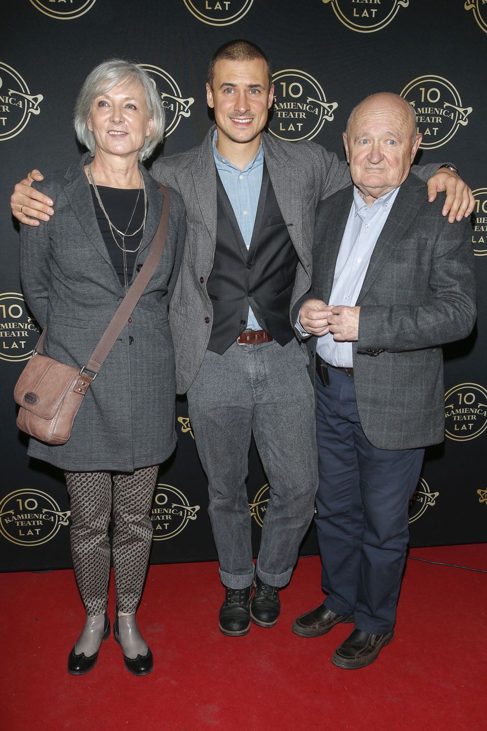 Maciej Damięcki z synem Mateuszem i żoną Joanną