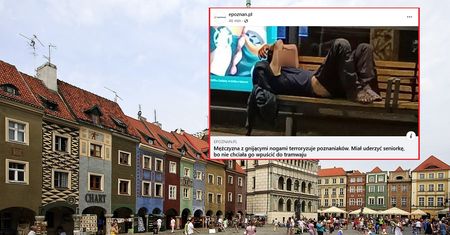 Mężczyzna z gnijącymi nogami problemem w Poznaniu. Uderzył kobietę