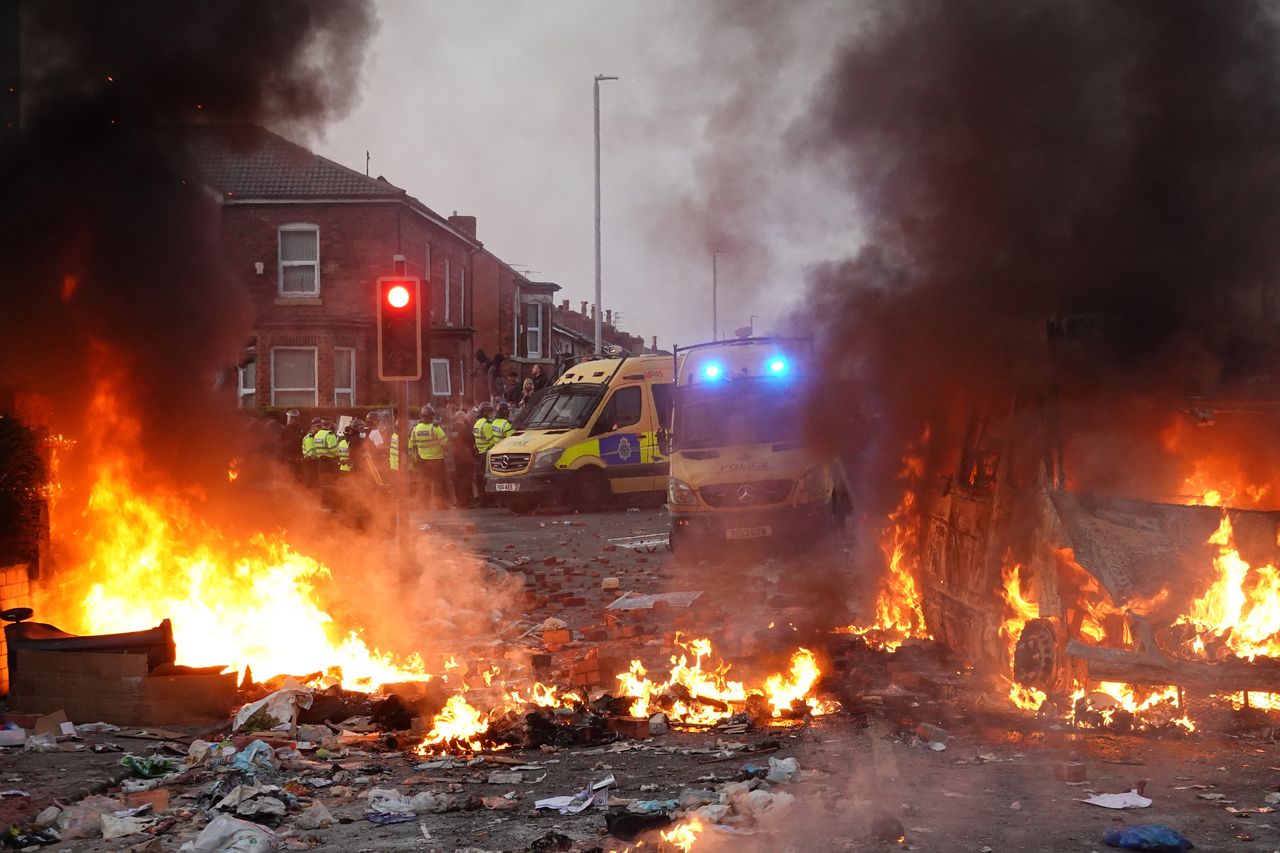 Southport - protests after the murder of children