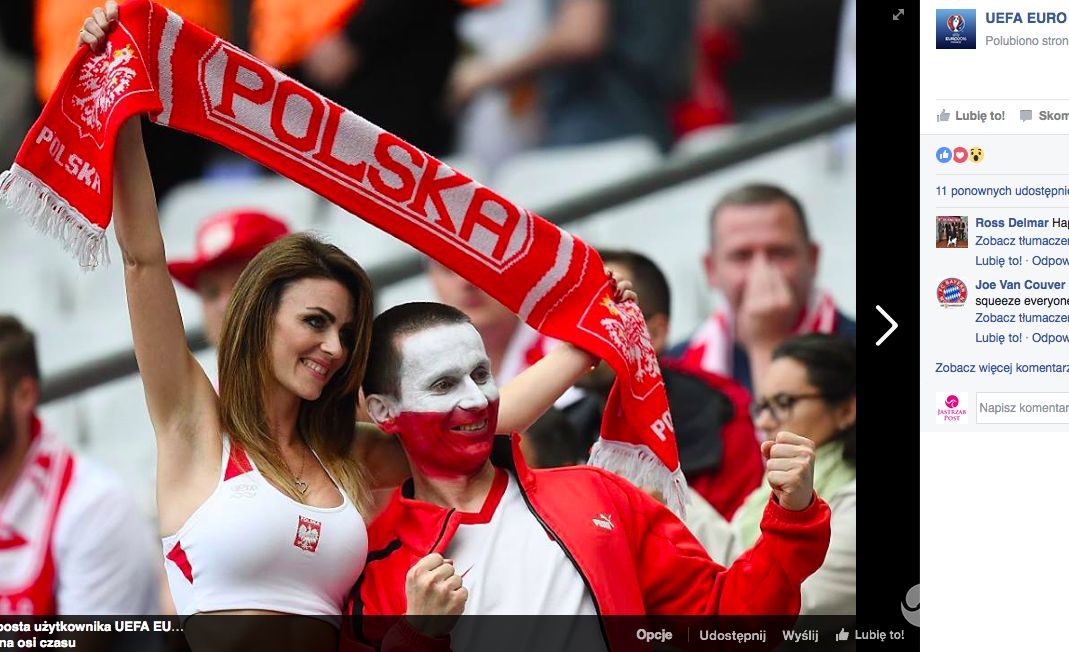 Polskie kibicki na meczu z Niemcami na EURO 2016