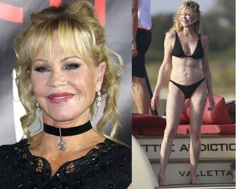 62-letnia Melanie Griffith pozuje w BIELIŹNIE I SZPILKACH (FOTO)