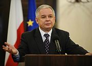 Prezydent Lech Kaczyński podczas konferencji prasowej