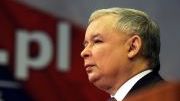Prezes PiS Jarosław Kaczyński podczas konferencji prasowej.